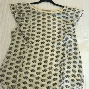 Loft printed ruffle top